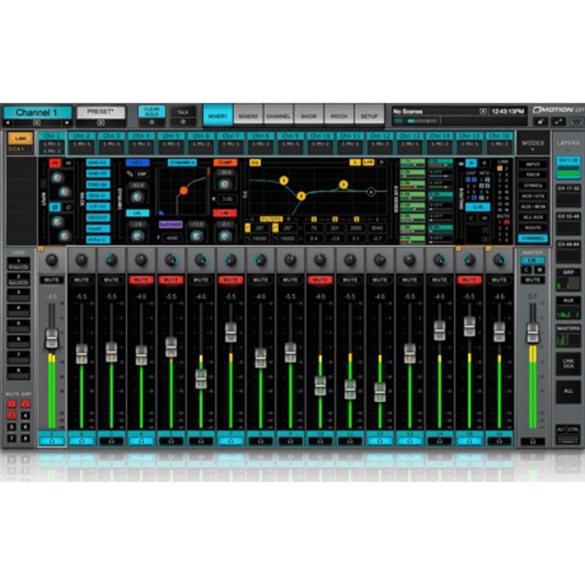 eMotion LV1 Live Mixer - 16 Stereo Channels