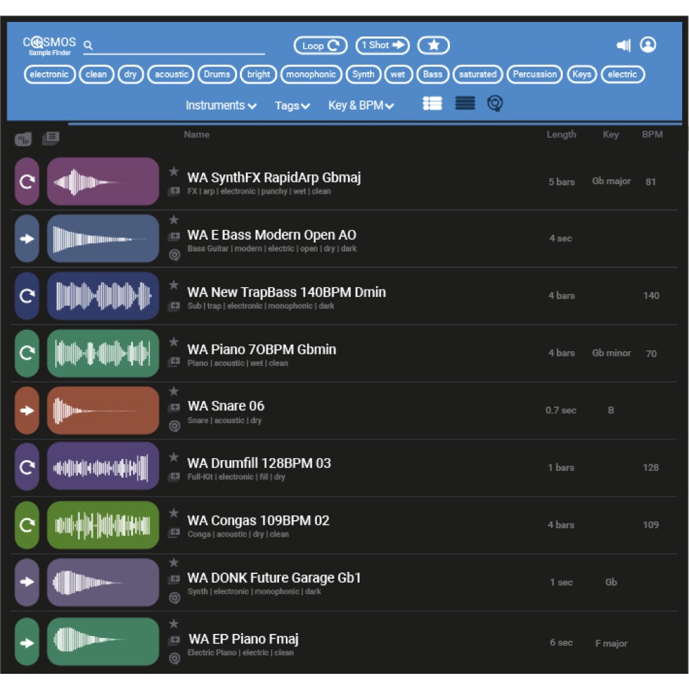 COSMOS Sample Finder