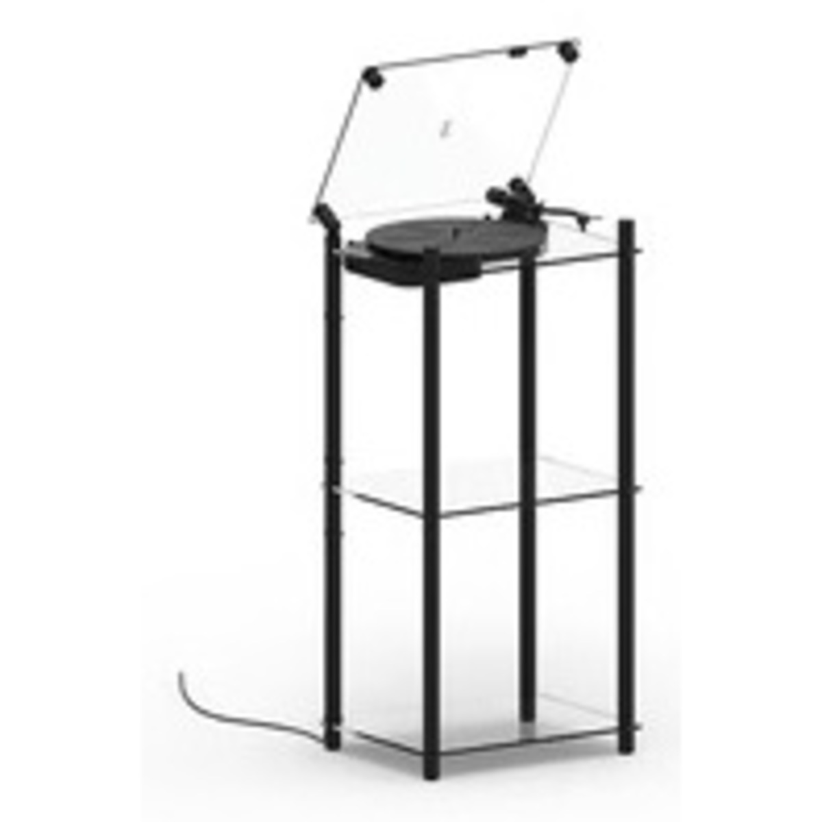 Transparent Turntable Stand Black