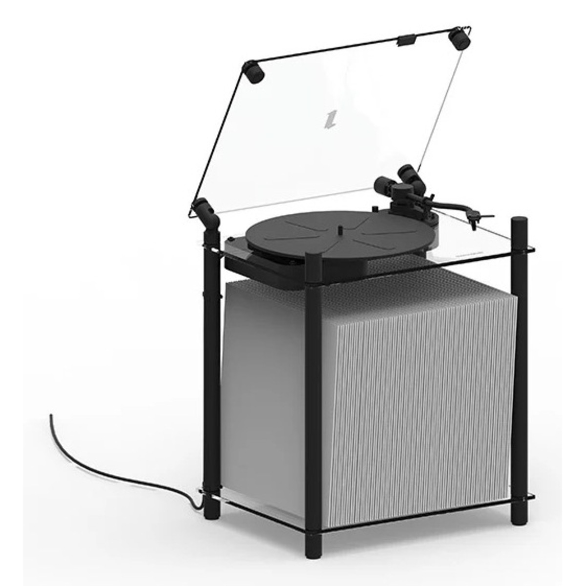 Transparent Turntable Stand Black