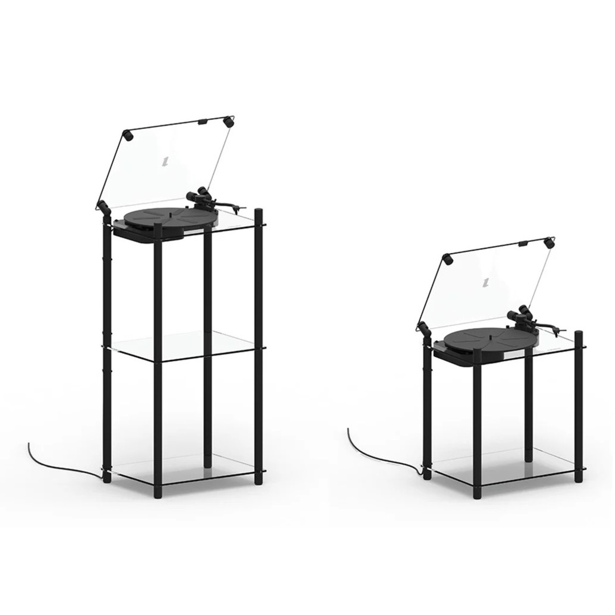 Transparent Turntable Stand Black