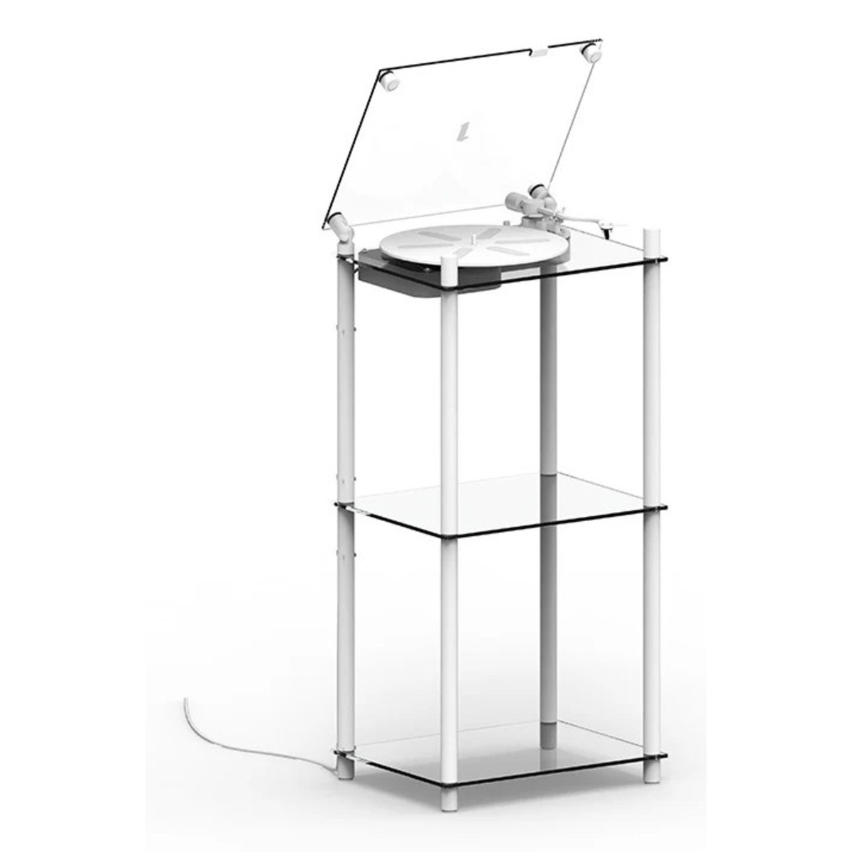Transparent Turntable Stand White