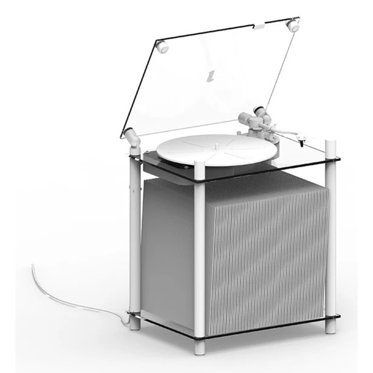 Transparent Turntable Stand White