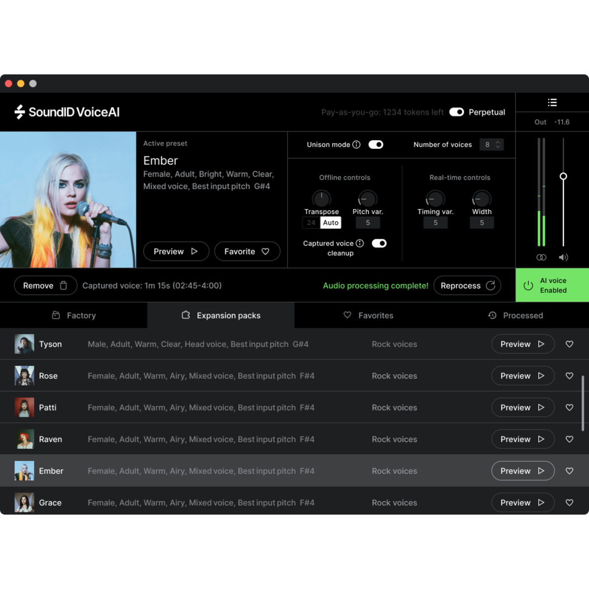 SoundID VoiceAI Rock Voices Expansion Pack
