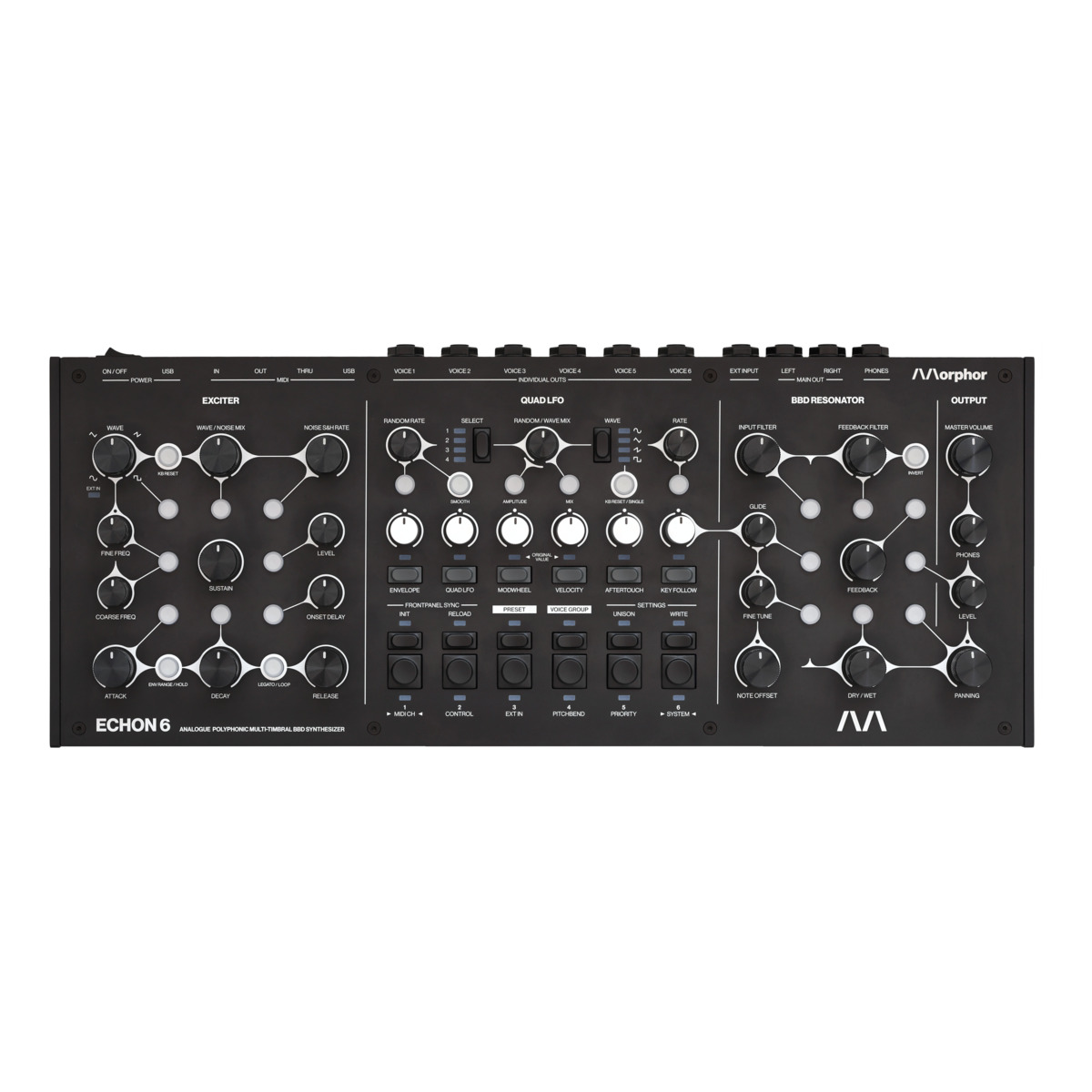 ECHON 6 Analogue Polyphonic Multi-Timbral BBD Synthesizer