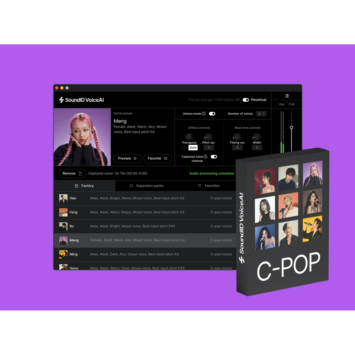 SoundID VoiceAI C-pop Voices Expansion Pack